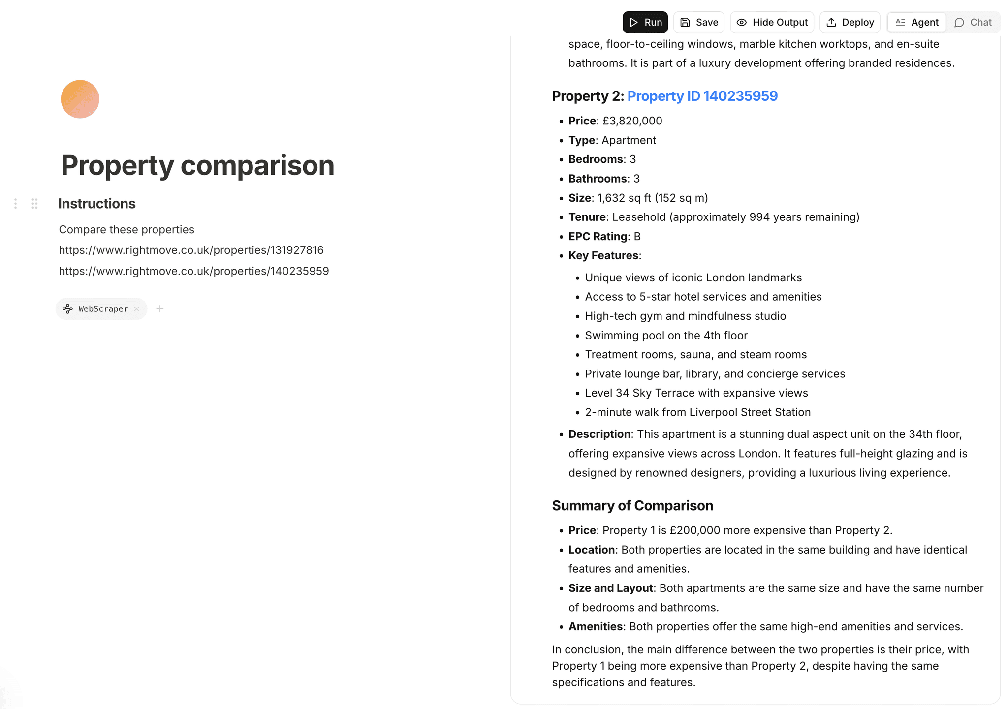 Property Comparison